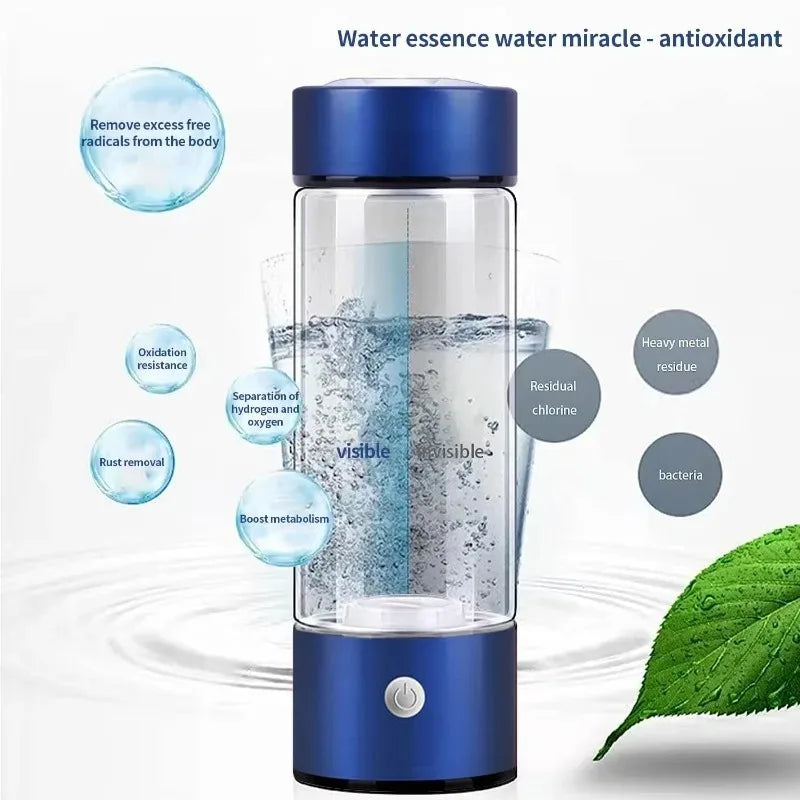 HydroZen Pro — Waterstof Waterfles met SPE/PEM Technologie | 2200 PPB | USB Oplaadbaar