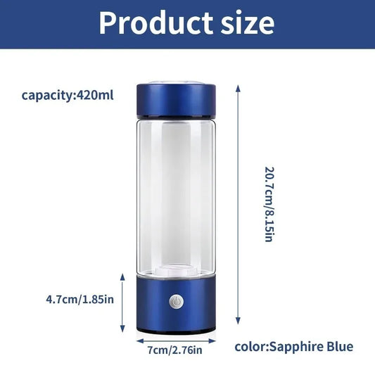 HydroZen Pro — Waterstof Waterfles met SPE/PEM Technologie | 2200 PPB | USB Oplaadbaar